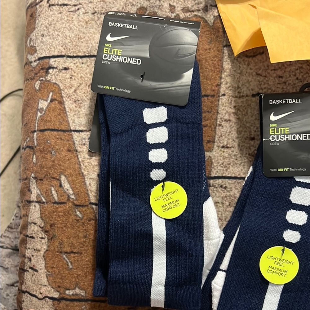 Nike Blue and White Athletic Crew Socks